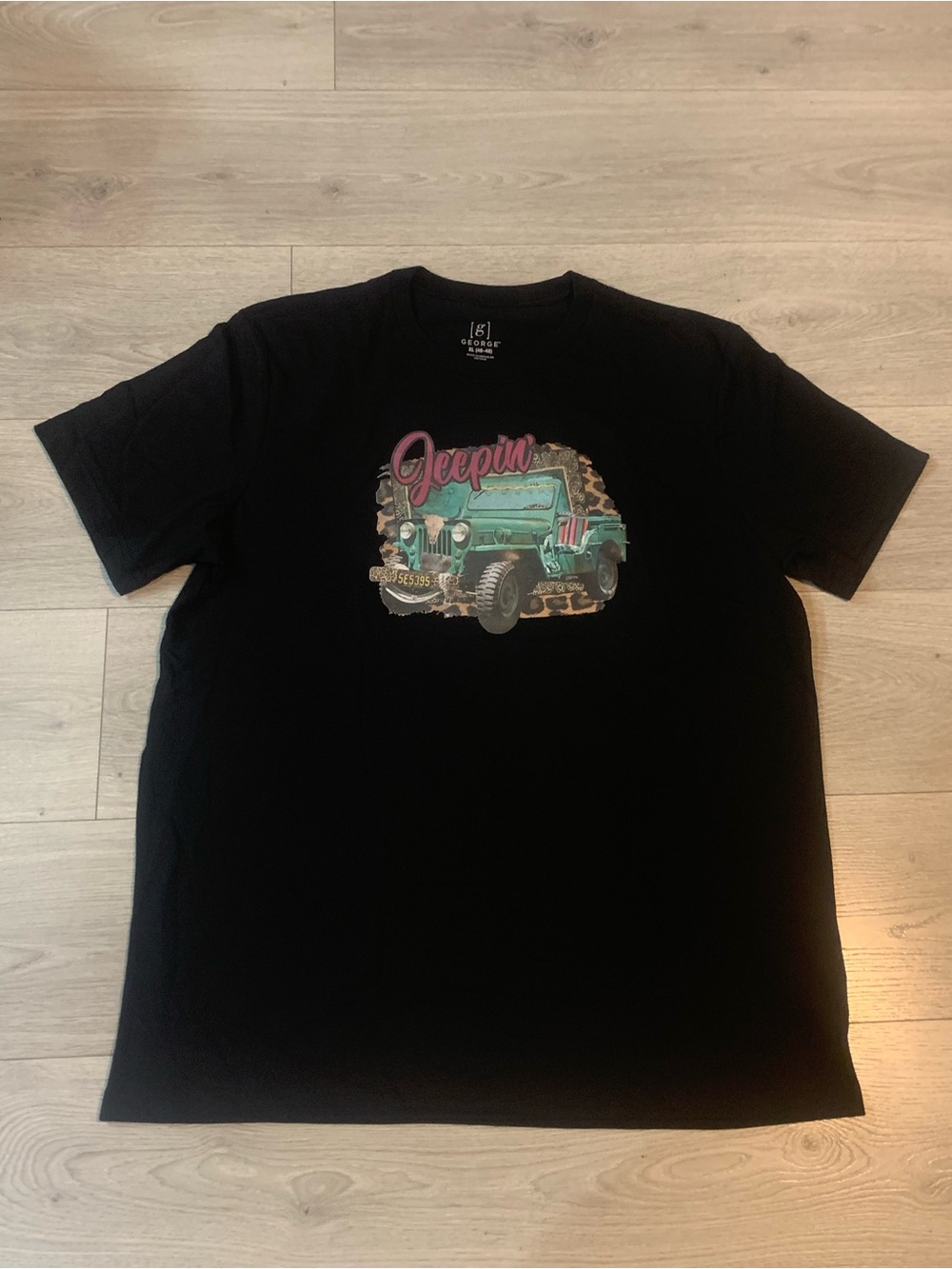 Brand New George Brand Women’s Jeep Leopard Black T-Shirt 'Jeepin'
